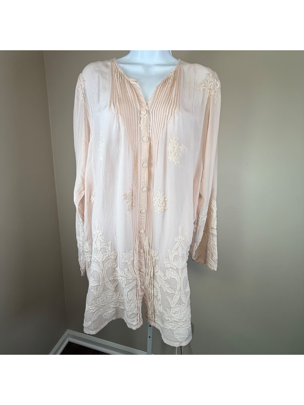 Johnny Was Amal Paris Blush Tunic size M